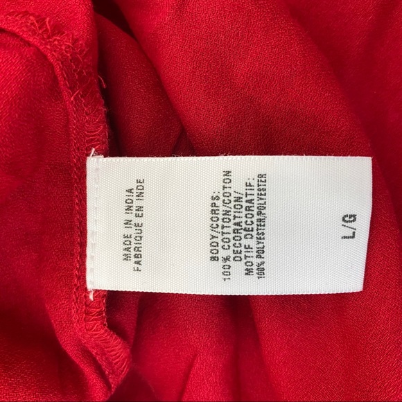 Lucky Brand embroidered peasant boho tunic red NWT - Picture 9 of 9